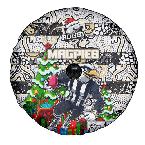 Magpies Football Merry Christmas Spare Tire Cover Indigenous Australian Art
