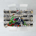 Magpies Football Merry Christmas Tablecloth Indigenous Australian Art