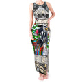 Custom Magpies Rugby Merry Christmas Tank Maxi Dress Indigenous Australian Art