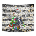 Magpies Football Merry Christmas Tapestry Indigenous Australian Art
