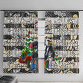 Magpies Football Merry Christmas Window Curtain Indigenous Australian Art