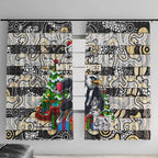 Magpies Football Merry Christmas Window Curtain Indigenous Australian Art