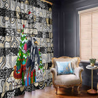 Magpies Football Merry Christmas Window Curtain Indigenous Australian Art
