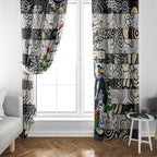 Magpies Football Merry Christmas Window Curtain Indigenous Australian Art