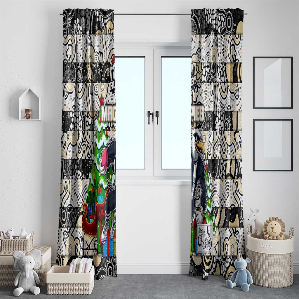 Magpies Football Merry Christmas Window Curtain Indigenous Australian Art