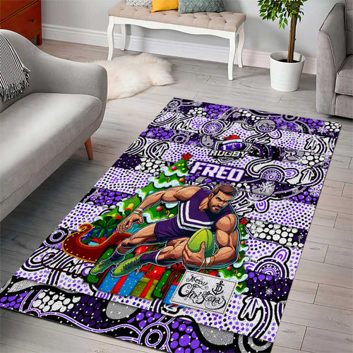 Freo Football Merry Christmas Area Rug Indigenous Australian Art