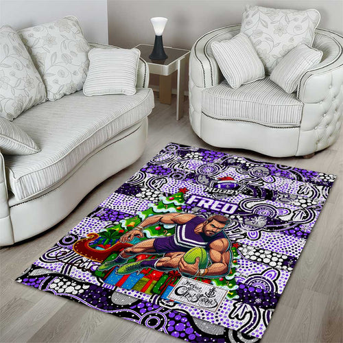 Freo Football Merry Christmas Area Rug Indigenous Australian Art