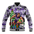 Custom Freo Rugby Merry Christmas Baseball Jacket Indigenous Australian Art