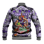 Custom Freo Rugby Merry Christmas Baseball Jacket Indigenous Australian Art