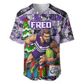 Custom Freo Rugby Merry Christmas Baseball Jersey Indigenous Australian Art