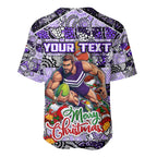 Custom Freo Rugby Merry Christmas Baseball Jersey Indigenous Australian Art