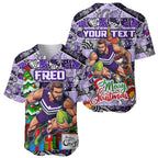Custom Freo Rugby Merry Christmas Baseball Jersey Indigenous Australian Art