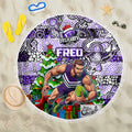 Freo Football Merry Christmas Beach Blanket Indigenous Australian Art