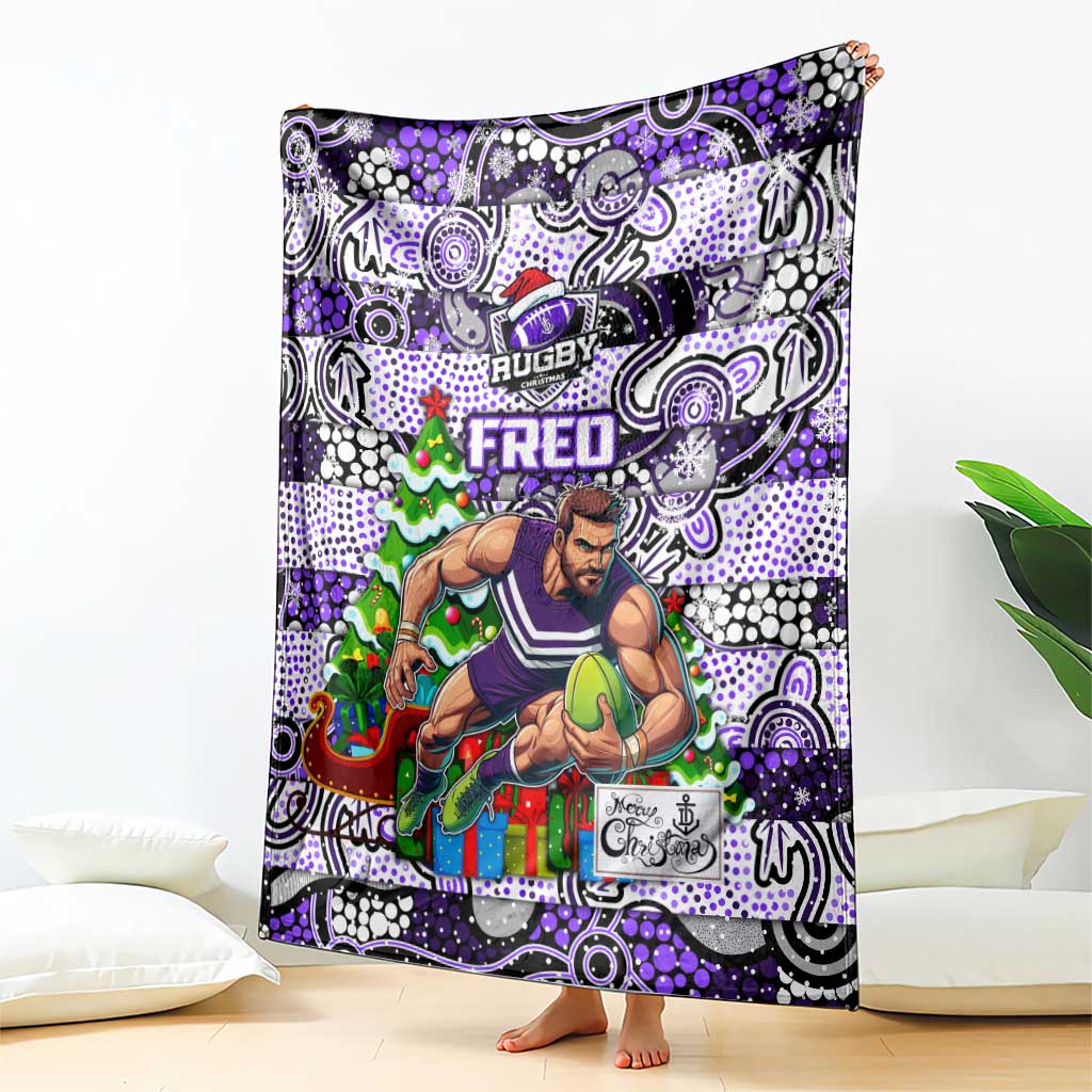 Freo Football Merry Christmas Blanket Indigenous Australian Art
