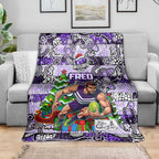 Freo Football Merry Christmas Blanket Indigenous Australian Art