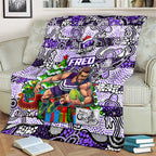 Freo Football Merry Christmas Blanket Indigenous Australian Art