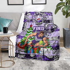 Freo Football Merry Christmas Blanket Indigenous Australian Art