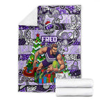 Freo Football Merry Christmas Blanket Indigenous Australian Art