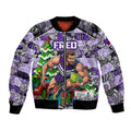 Custom Freo Rugby Merry Christmas Bomber Jacket Indigenous Australian Art