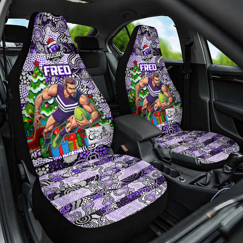 Freo Football Merry Christmas Car Seat Cover Indigenous Australian Art
