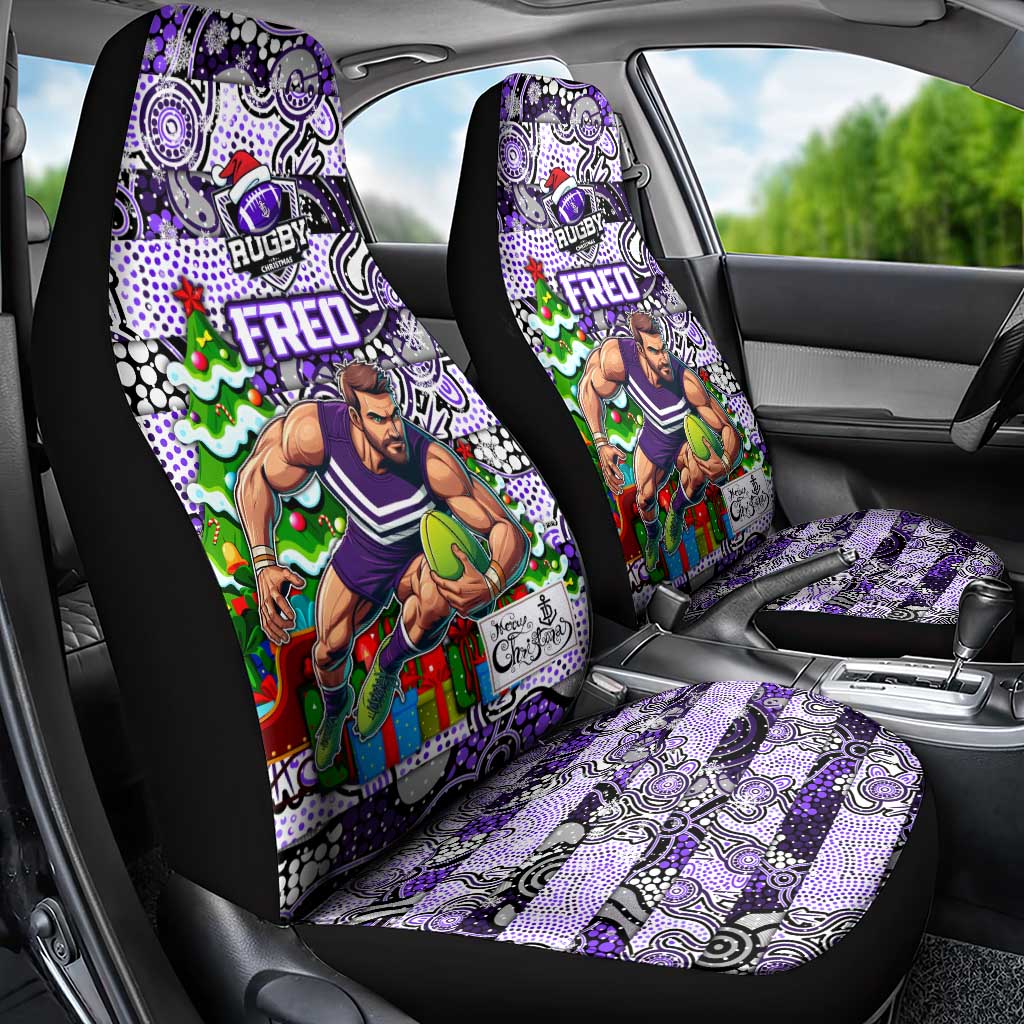 Freo Football Merry Christmas Car Seat Cover Indigenous Australian Art