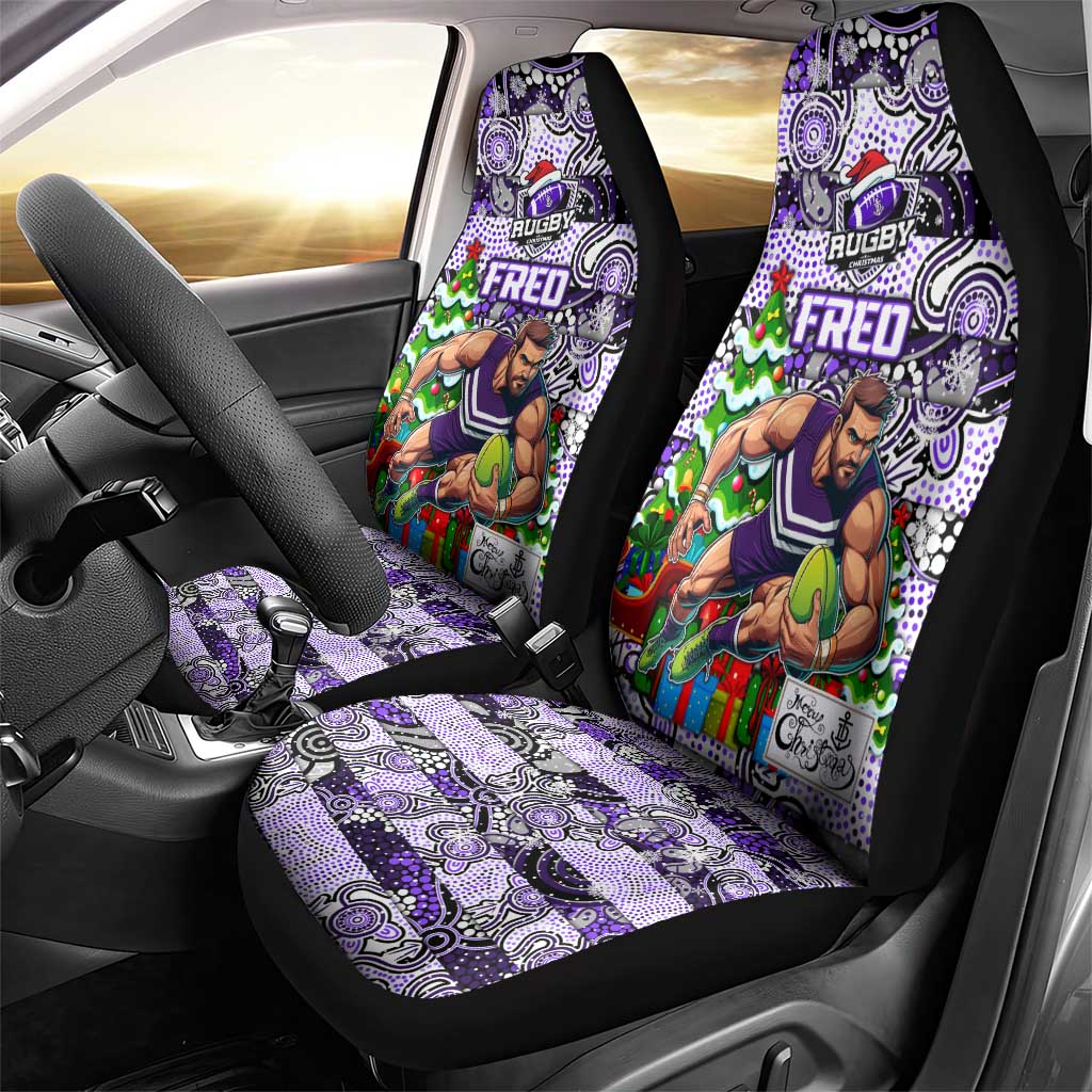 Freo Football Merry Christmas Car Seat Cover Indigenous Australian Art