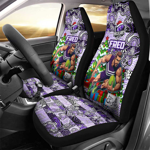 Freo Football Merry Christmas Car Seat Cover Indigenous Australian Art