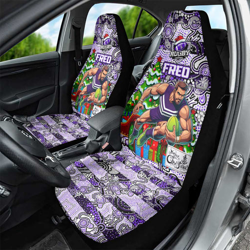 Freo Football Merry Christmas Car Seat Cover Indigenous Australian Art