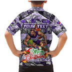 Custom Freo Rugby Merry Christmas Family Matching Mermaid Dress and Hawaiian Shirt Indigenous Australian Art