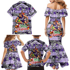 Custom Freo Rugby Merry Christmas Family Matching Mermaid Dress and Hawaiian Shirt Indigenous Australian Art