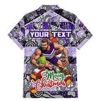 Custom Freo Rugby Merry Christmas Family Matching Mermaid Dress and Hawaiian Shirt Indigenous Australian Art