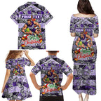 Custom Freo Rugby Merry Christmas Family Matching Puletasi and Hawaiian Shirt Indigenous Australian Art