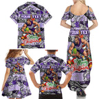 Custom Freo Rugby Merry Christmas Family Matching Summer Maxi Dress and Hawaiian Shirt Indigenous Australian Art