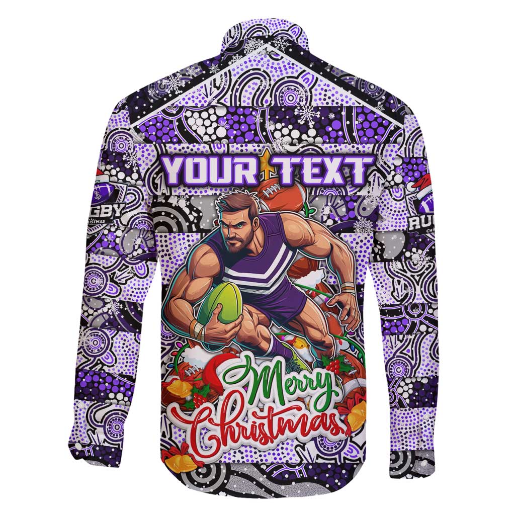Custom Freo Rugby Merry Christmas Family Matching Summer Maxi Dress and Hawaiian Shirt Indigenous Australian Art