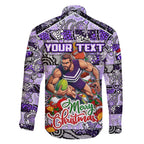 Custom Freo Rugby Merry Christmas Family Matching Summer Maxi Dress and Hawaiian Shirt Indigenous Australian Art
