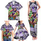 Custom Freo Rugby Merry Christmas Family Matching Tank Maxi Dress and Hawaiian Shirt Indigenous Australian Art