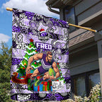 Freo Football Merry Christmas Garden Flag Indigenous Australian Art