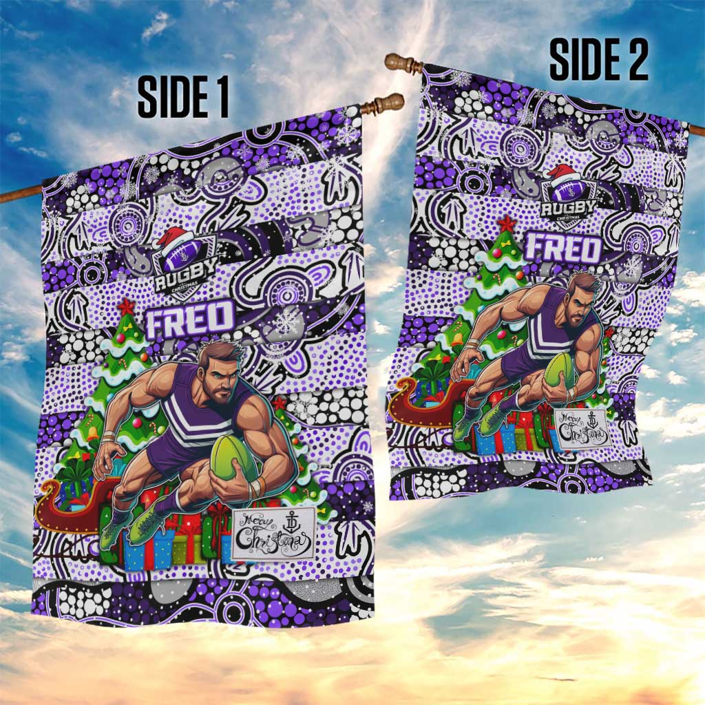 Freo Football Merry Christmas Garden Flag Indigenous Australian Art