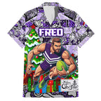 Custom Freo Rugby Merry Christmas Hawaiian Shirt Indigenous Australian Art