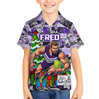 Custom Freo Rugby Merry Christmas Hawaiian Shirt Indigenous Australian Art