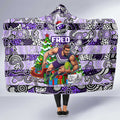 Freo Football Merry Christmas Hooded Blanket Indigenous Australian Art