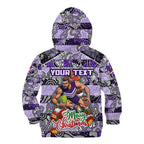 Custom Freo Rugby Merry Christmas Kid Hoodie Indigenous Australian Art
