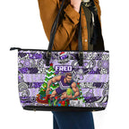 Freo Football Merry Christmas Leather Tote Bag Indigenous Australian Art