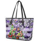 Freo Football Merry Christmas Leather Tote Bag Indigenous Australian Art
