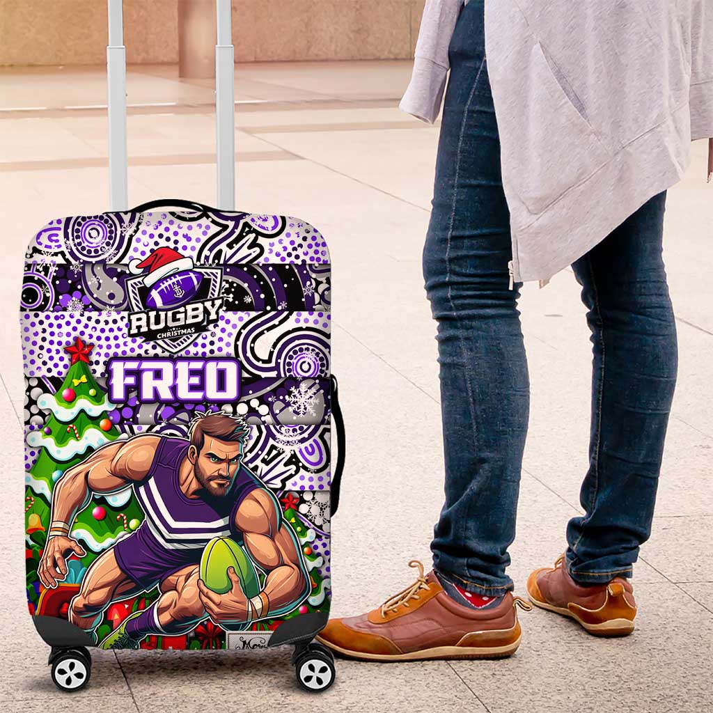 Freo Football Merry Christmas Luggage Cover Indigenous Australian Art