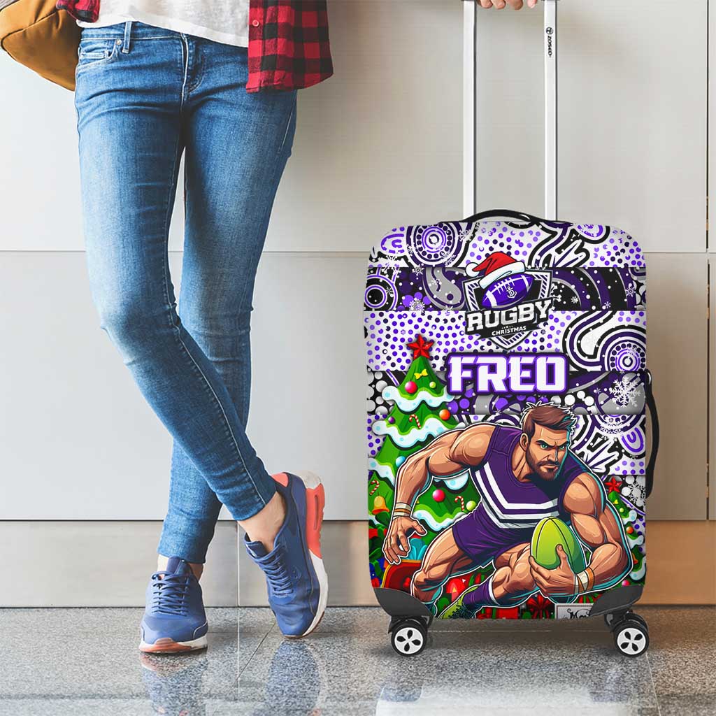 Freo Football Merry Christmas Luggage Cover Indigenous Australian Art