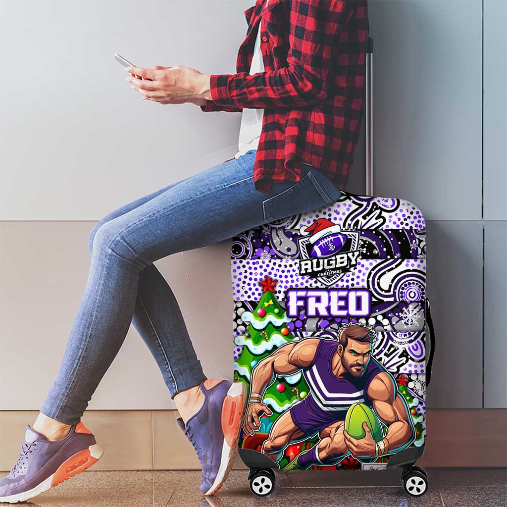 Freo Football Merry Christmas Luggage Cover Indigenous Australian Art