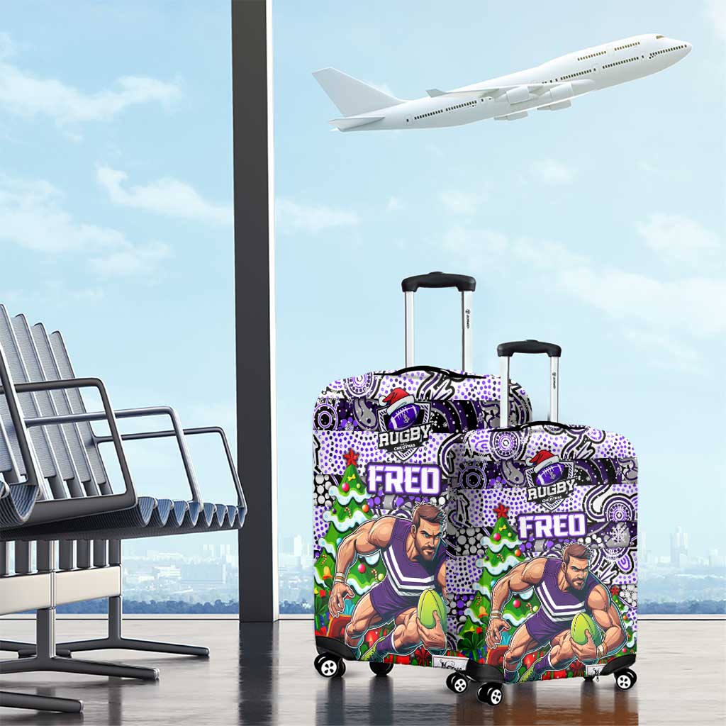 Freo Football Merry Christmas Luggage Cover Indigenous Australian Art