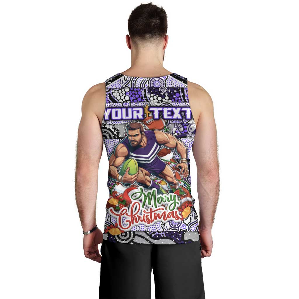 Custom Freo Rugby Merry Christmas Men Tank Top Indigenous Australian Art