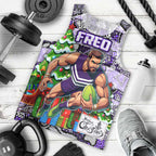 Custom Freo Rugby Merry Christmas Men Tank Top Indigenous Australian Art